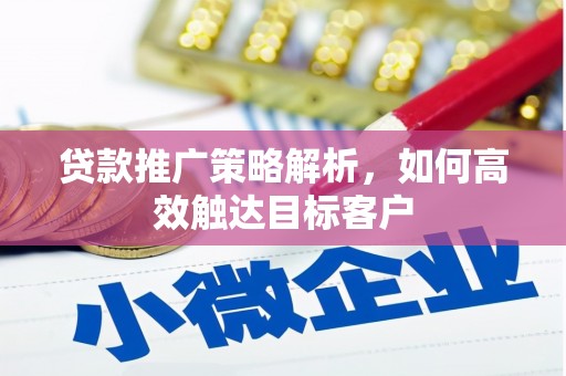 桃城贷款推广策略解析，如何高效触达目标客户