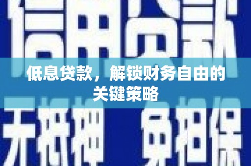 桃城低息贷款，解锁财务自由的关键策略