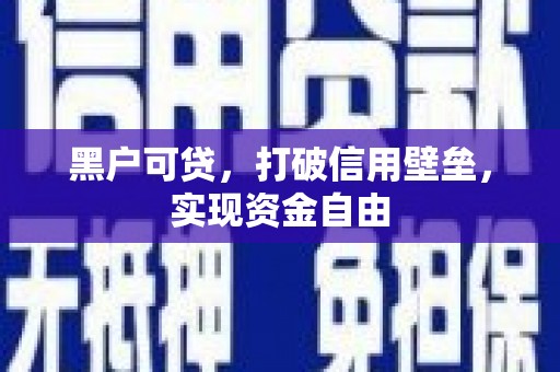 桃城黑户可贷，打破信用壁垒，实现资金自由