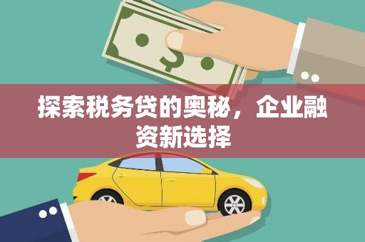 桃城探索税务贷的奥秘，企业融资新选择