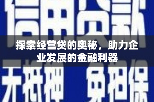 桃城探索经营贷的奥秘，助力企业发展的金融利器