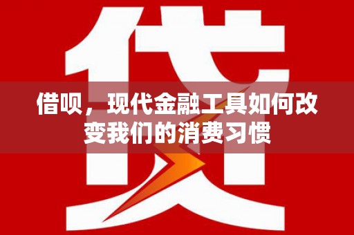桃城借呗，现代金融工具如何改变我们的消费习惯