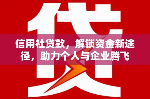 桃城信用社贷款，解锁资金新途径，助力个人与企业腾飞