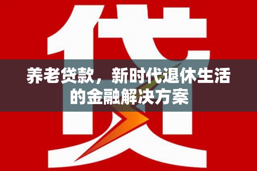 桃城养老贷款，新时代退休生活的金融解决方案